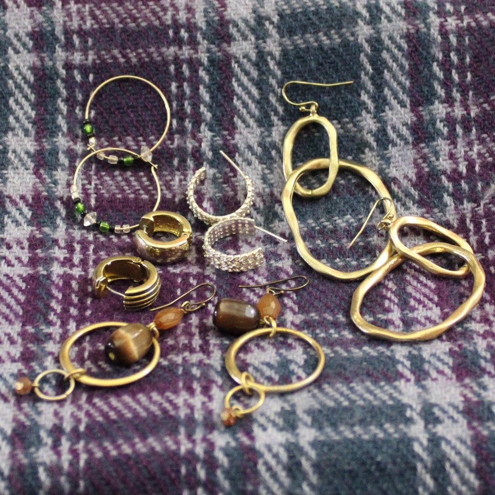 *925* Sterling Silver and Costume Pierced Earring Lot of Five